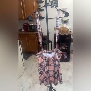 SHEIN EZwear plaid print suspender dress size large